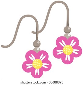 illustration of isolated pair of earring on white background