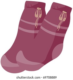 illustration of isolated a pair of socks on white background