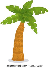 illustration of isolated palm tree  on white background