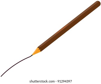 illustration of isolated pencil on white background