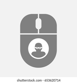 Illustration of an isolated personal computer wireless mouse with a thief