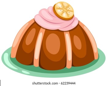 illustration of isolated piece of cake on white background