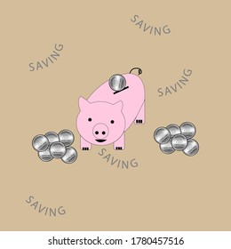 
illustration of isolated piggy bank on a white background