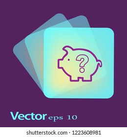Illustration of an isolated piggy bank with a question sign