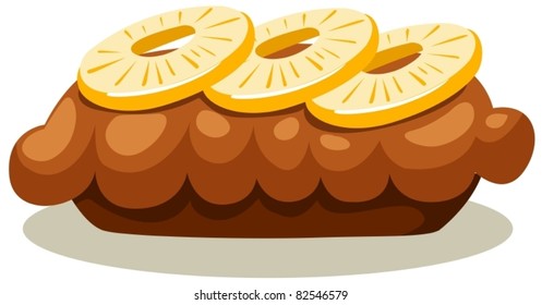 illustration of isolated pineapple cake on white background