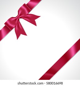 Illustration of isolated pink ribbon. Pink ribbon bow vector.