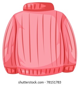 illustration of isolated pink sweater on white background
