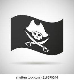 Illustration of an isolated pirate flag