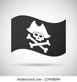 Illustration of an isolated pirate flag