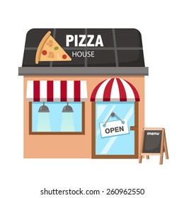 illustration of isolated pizza restaurant vector