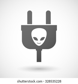 Illustration of an isolated plug icon with an alien face