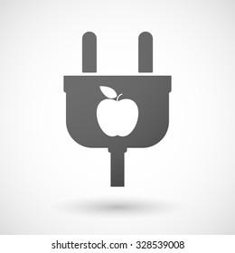 Illustration of an isolated plug icon with an apple