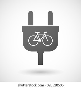 Illustration of an isolated plug icon with a bicycle