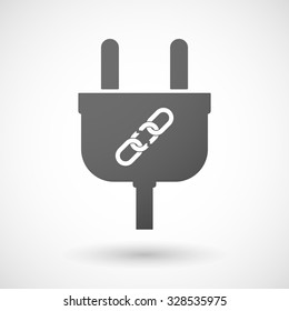 Illustration of an isolated plug icon with a broken chain