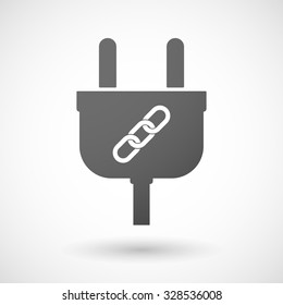 Illustration of an isolated plug icon with a chain