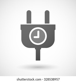 Illustration of an isolated plug icon with a clock