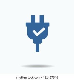Illustration of an isolated plug icon, One of set web icons