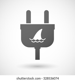 Illustration of an isolated plug icon with a shark fin