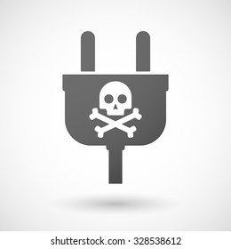 Illustration of an isolated plug icon with a skull