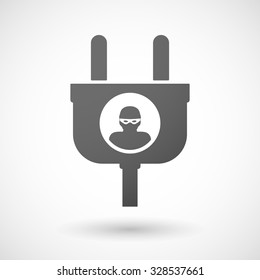 Illustration of an isolated plug icon with a thief