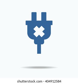 Illustration of an isolated plug icon with an x sign