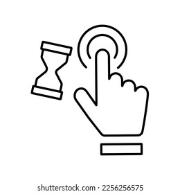 Illustration einer isolierten Zeigerhand mit einer Sanduhr