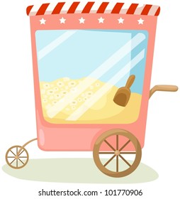 illustration of isolated popcorn cart on white background