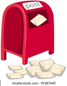 illustration of isolated post box on white background