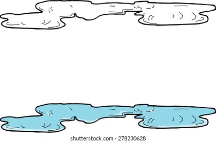 Illustration of isolated puddle over white background