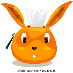 illustration  of isolated rabbit box of tissue paper on white