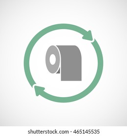 Illustration of an isolated  reuse icon with a toilet paper roll