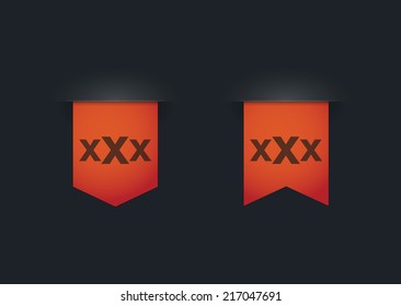 illustration of an isolated ribbon set with a triple x sign