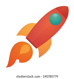 Illustration of an isolated rocket icon