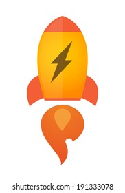 Illustration of an isolated rocket with an icon