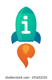 Illustration of an isolated rocket with an icon