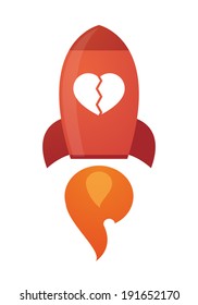 Illustration of an isolated rocket with an icon