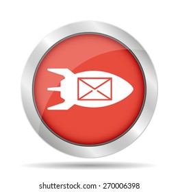 Illustration of an isolated rocket with an icon