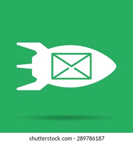 Illustration of an isolated rocket with an icon