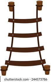 illustration of isolated rope ladder on white 