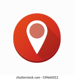 Illustration of an isolated rounded button with a map mark