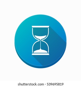 Illustration of an isolated rounded button with a sand clock