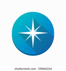 Illustration of an isolated rounded button with a sparkle