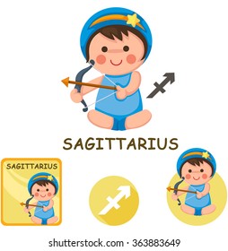 Illustration of isolated sagittarius vector collection. zodiac signs