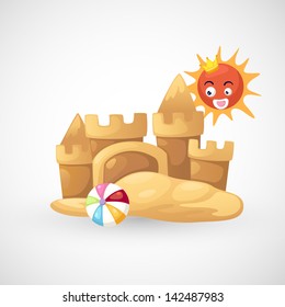 illustration of isolated sand castle vector