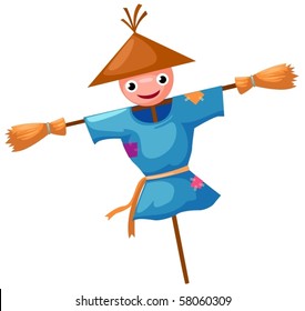 illustration of isolated scarecrow on white background