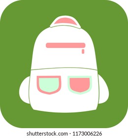 Illustration of isolated school bag for kid on green background