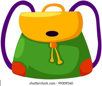 illustration of isolated  school bag on white background