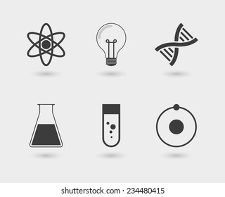 Illustration of an isolated  science icon set  