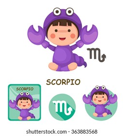 Illustration of isolated scorpio vector collection. zodiac signs