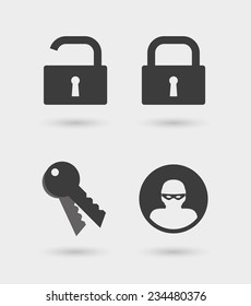 Illustration of an isolated security icon set  